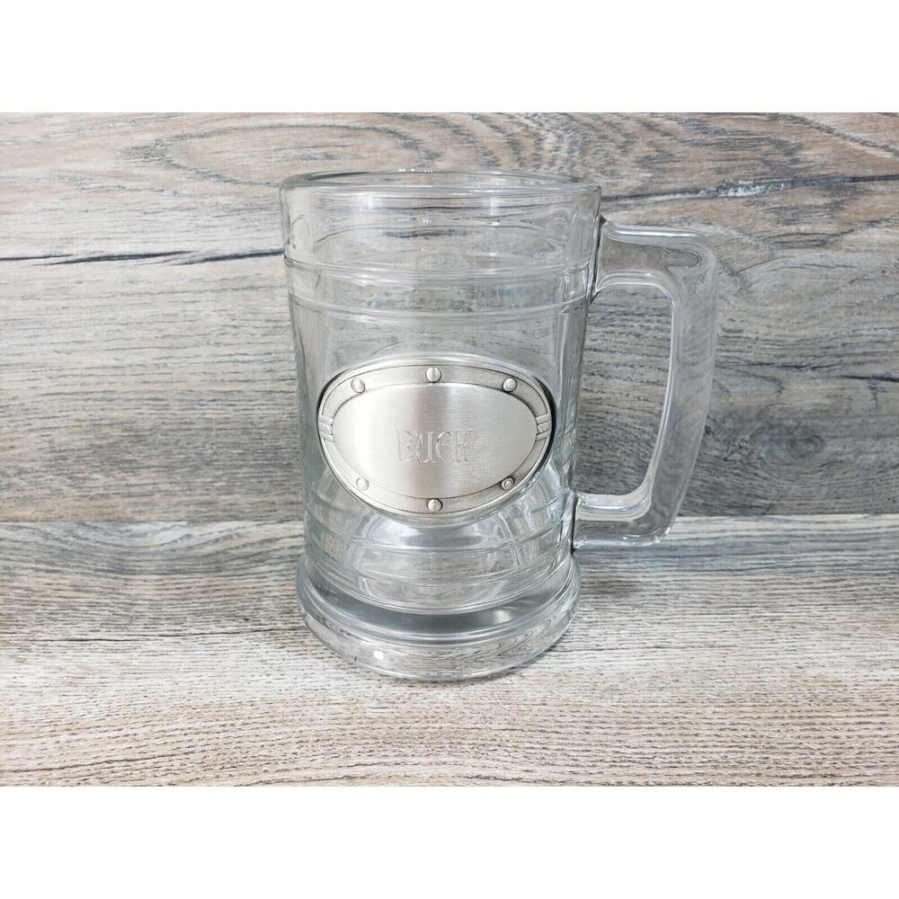 Pewter Things Remembered Mug Clear Glass Seal Name Buck Plate Beer Stein